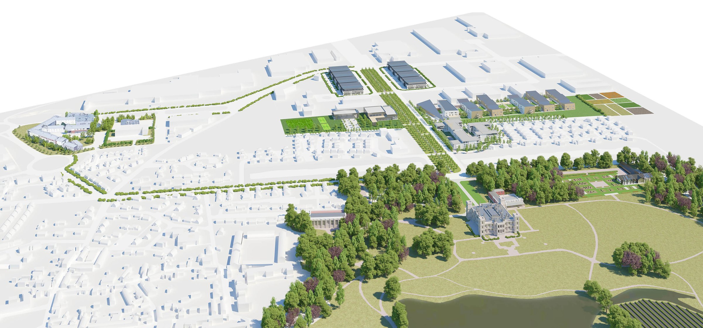 Vue aérienne du campus de Ferrières